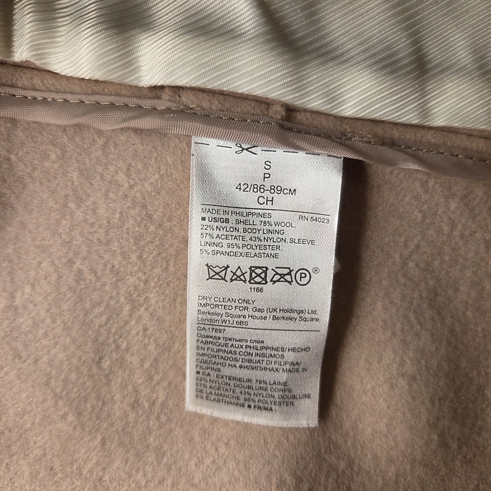 Banana Republic Italian Wool Wrap Coat | Nova Fides Fabric | Blush Pink - Picture 5 of 5